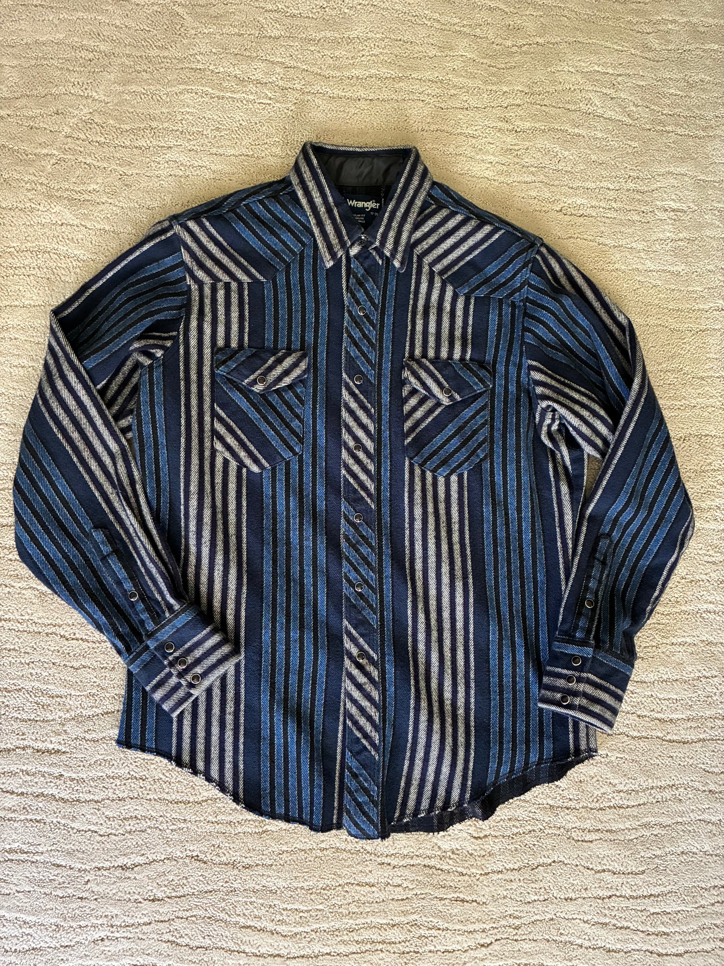 Wrangler Thick Blue/Black/Gray Pearl Snap