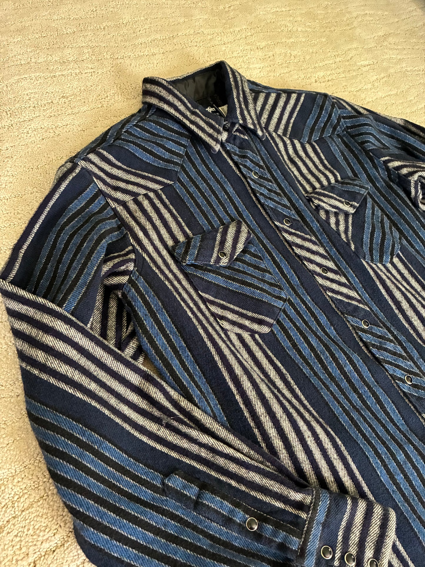 Wrangler Thick Blue/Black/Gray Pearl Snap