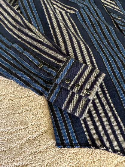 Wrangler Thick Blue/Black/Gray Pearl Snap