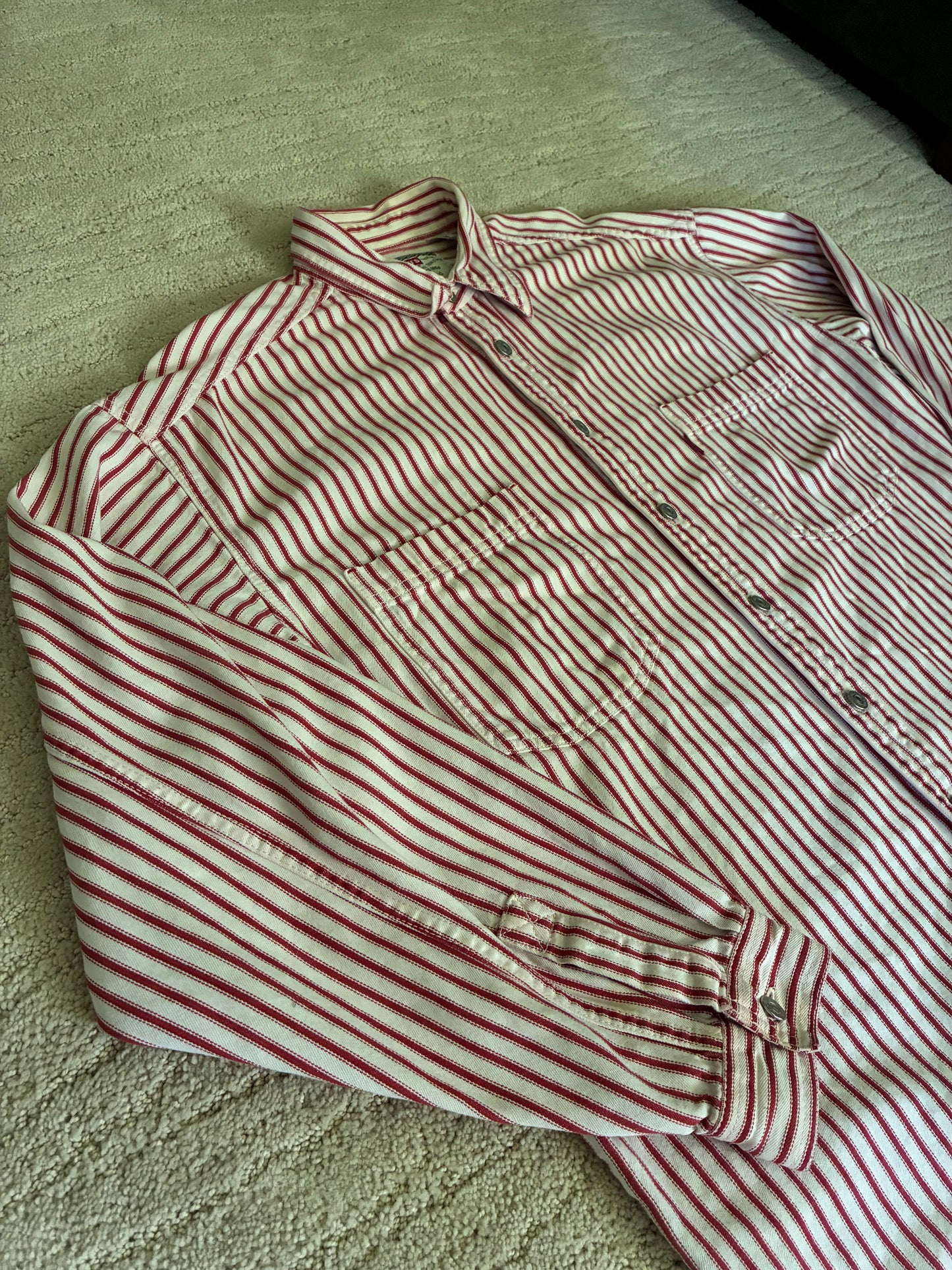 Vintage Levi's Red Pin Stripe Cotton Button Up