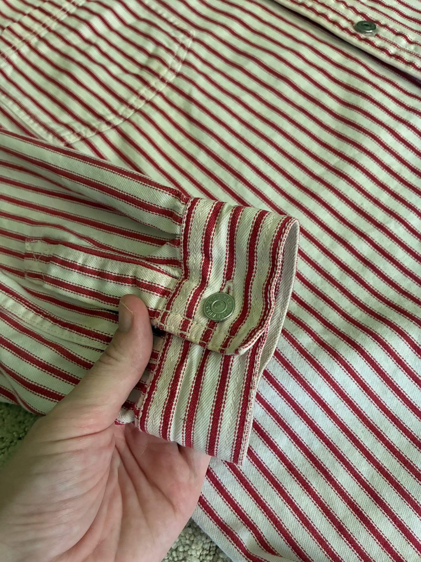 Vintage Levi's Red Pin Stripe Cotton Button Up