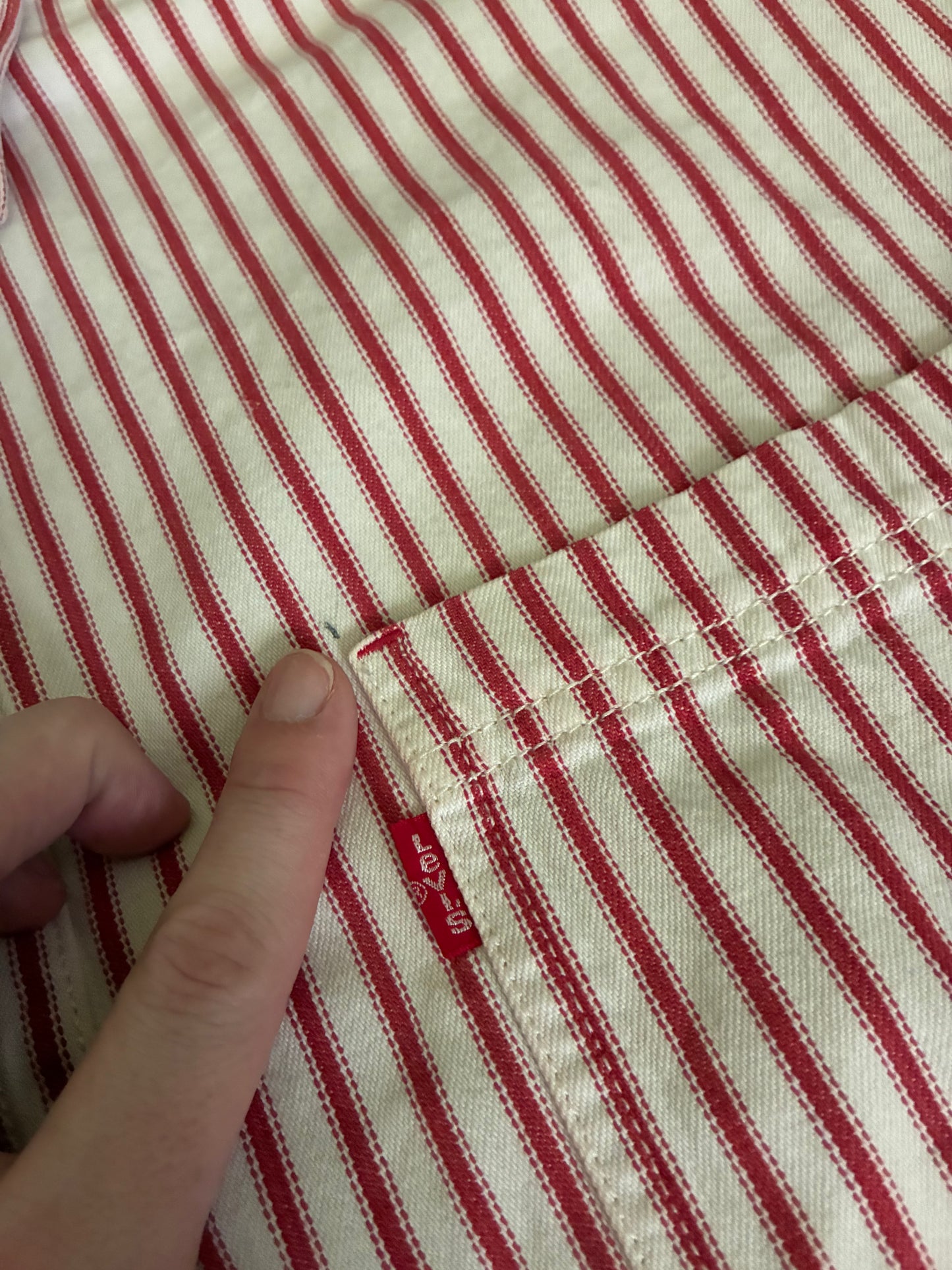 Vintage Levi's Red Pin Stripe Cotton Button Up