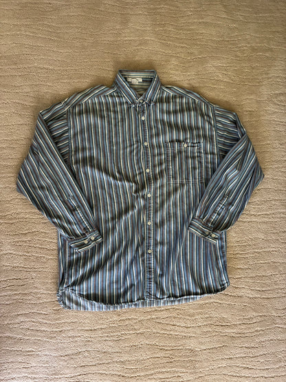 Vintage High Advantage 100% Cotton Pin Stripe Button Up