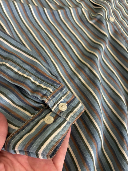 Vintage High Advantage 100% Cotton Pin Stripe Button Up
