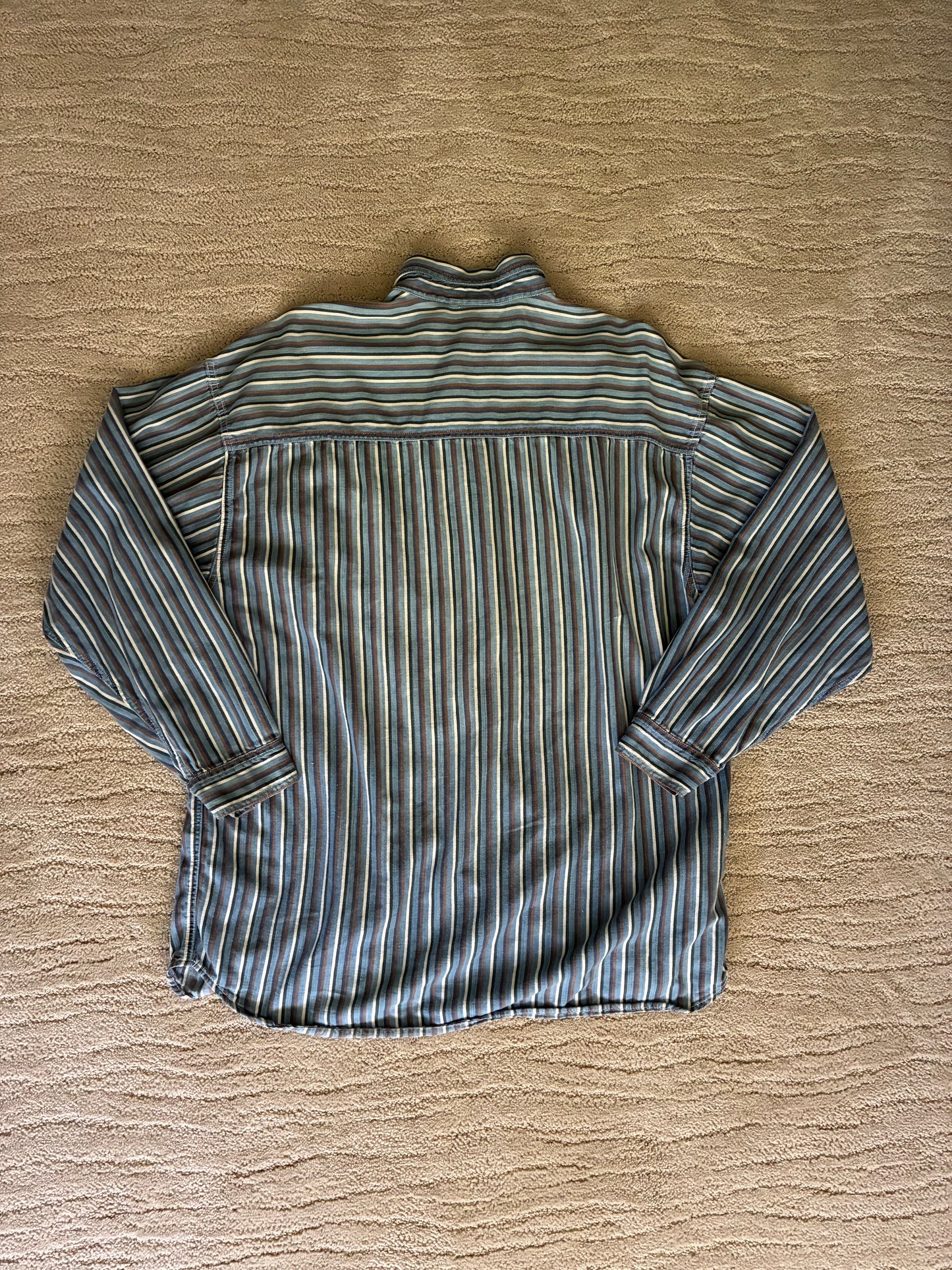 Vintage High Advantage 100% Cotton Pin Stripe Button Up