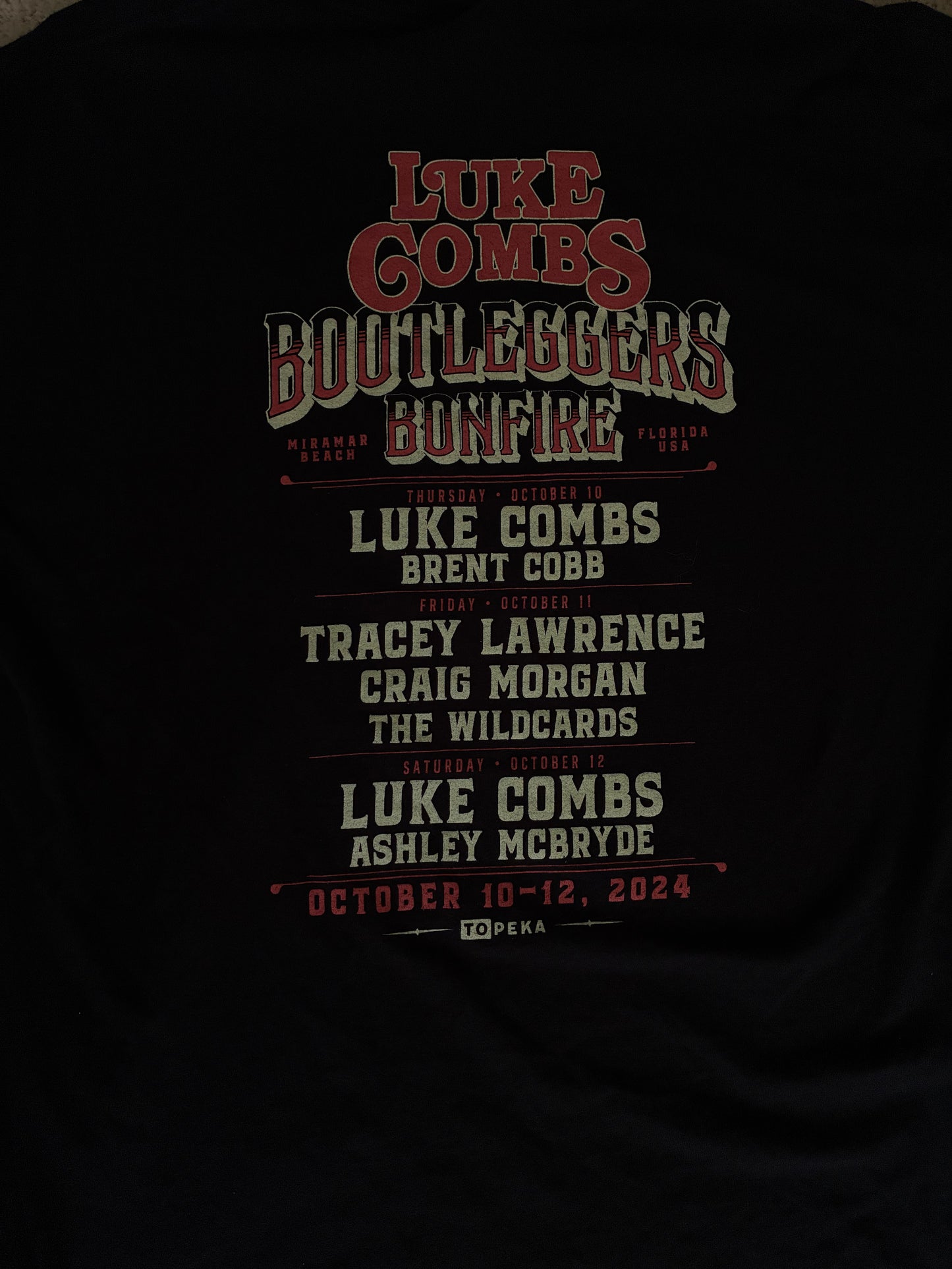 Luke Combs Bootleggers Bonfire Concert Tee Shirt Comfort Colors