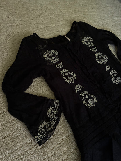 Free People Embroidered Lace Sheer Tunic Top