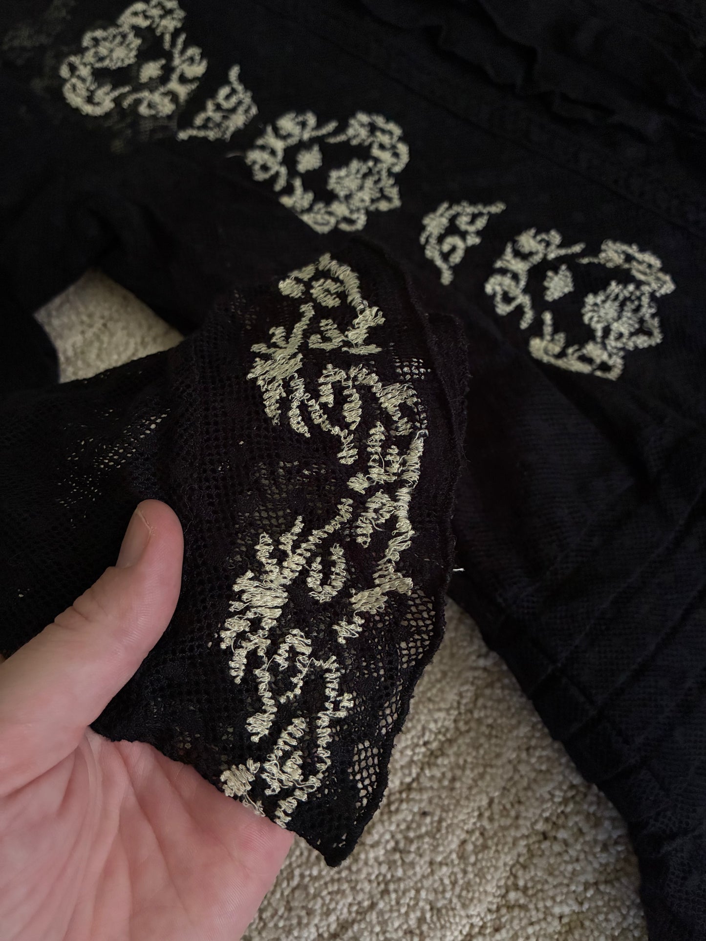 Free People Embroidered Lace Sheer Tunic Top