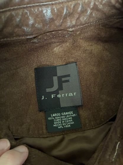 Vintage J. Ferrar Suede 100% Leather Button Up Jacket