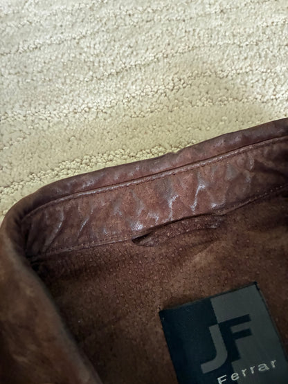 Vintage J. Ferrar Suede 100% Leather Button Up Jacket